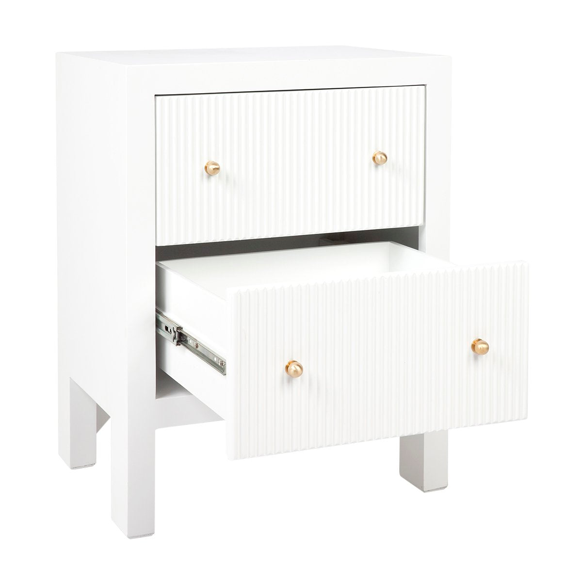 Ariana Bedside Table - Small White Set of 2