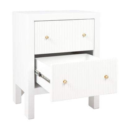 Ariana Bedside Table - Small White Set of 2