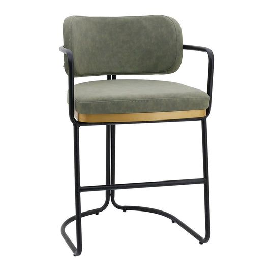 Charly Kitchen Stool – Olive Green Vegan Leather