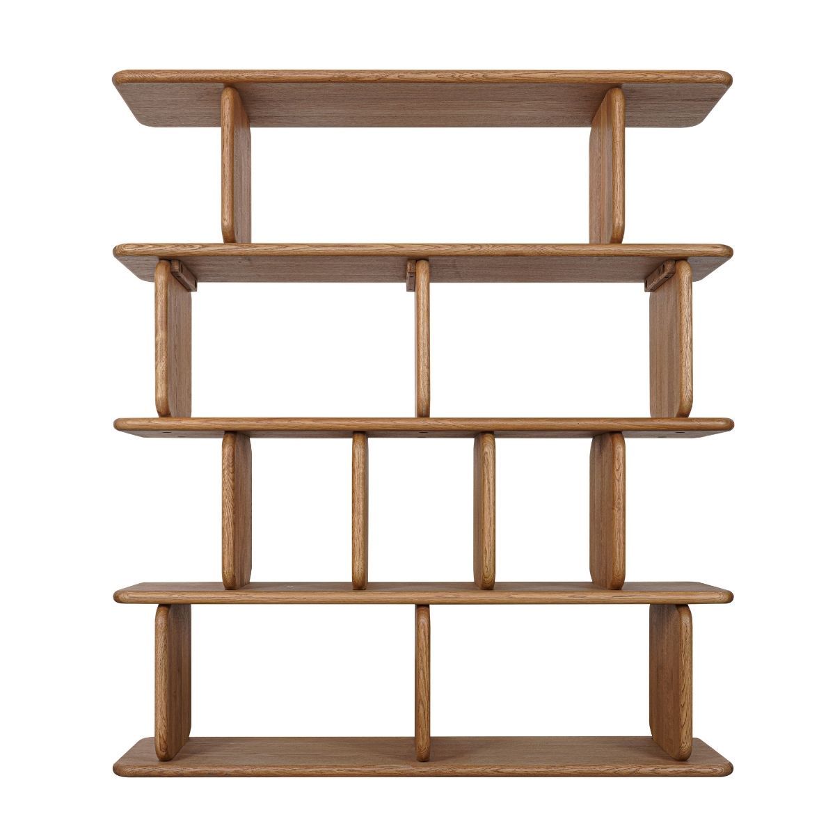 Tudor Oak Shelving Unit - 4 Tier Natural