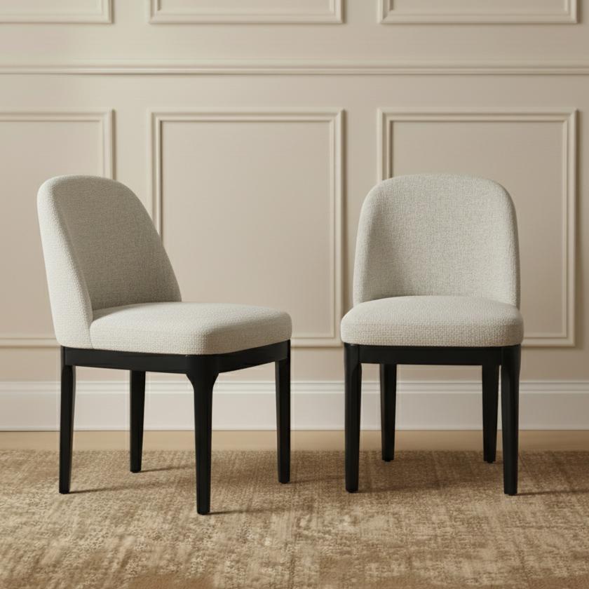 Jamie Black Dining Chair Set of 2 - Natural