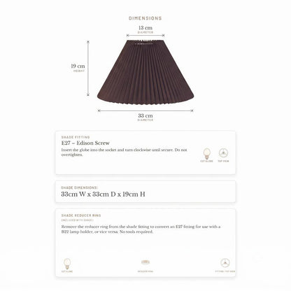 Anya Pleated Empire Shade - Small Espresso