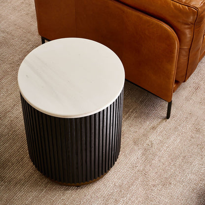 Mason Round Side Table - Black