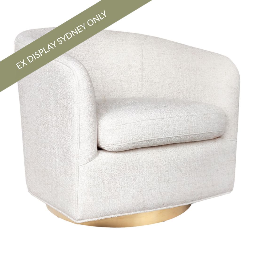 Belvedere Arm Chair - Off White Chenille - OUTLET NSW