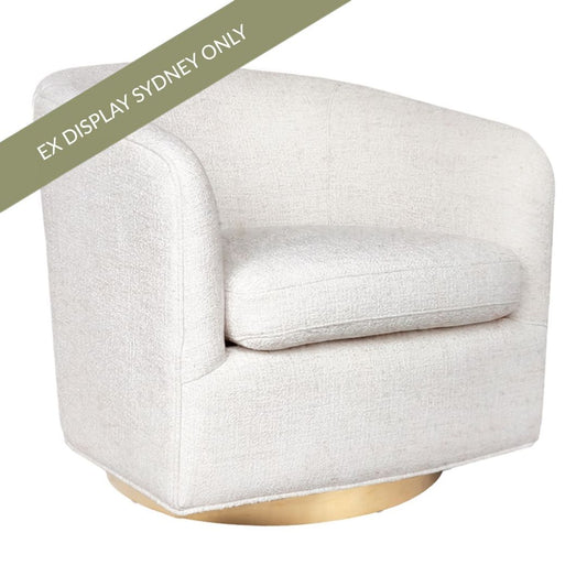 Belvedere Arm Chair - Off White Chenille - OUTLET NSW