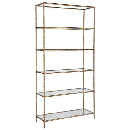 Heston 100x200cm Shelving Unit - Brass