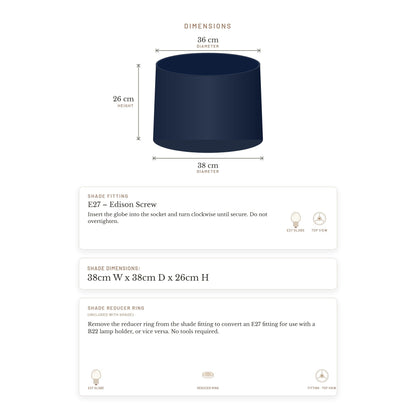 Capella Tapered Shade - Medium Navy - Bulk Buy Qty 5
