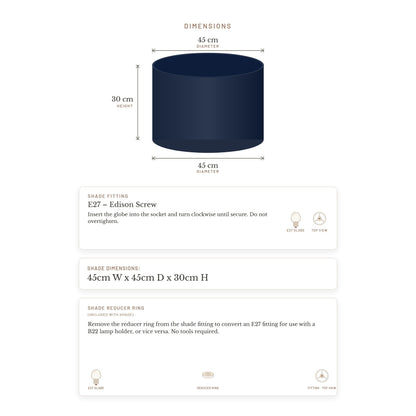 Larissa Drum Shade - Large Navy