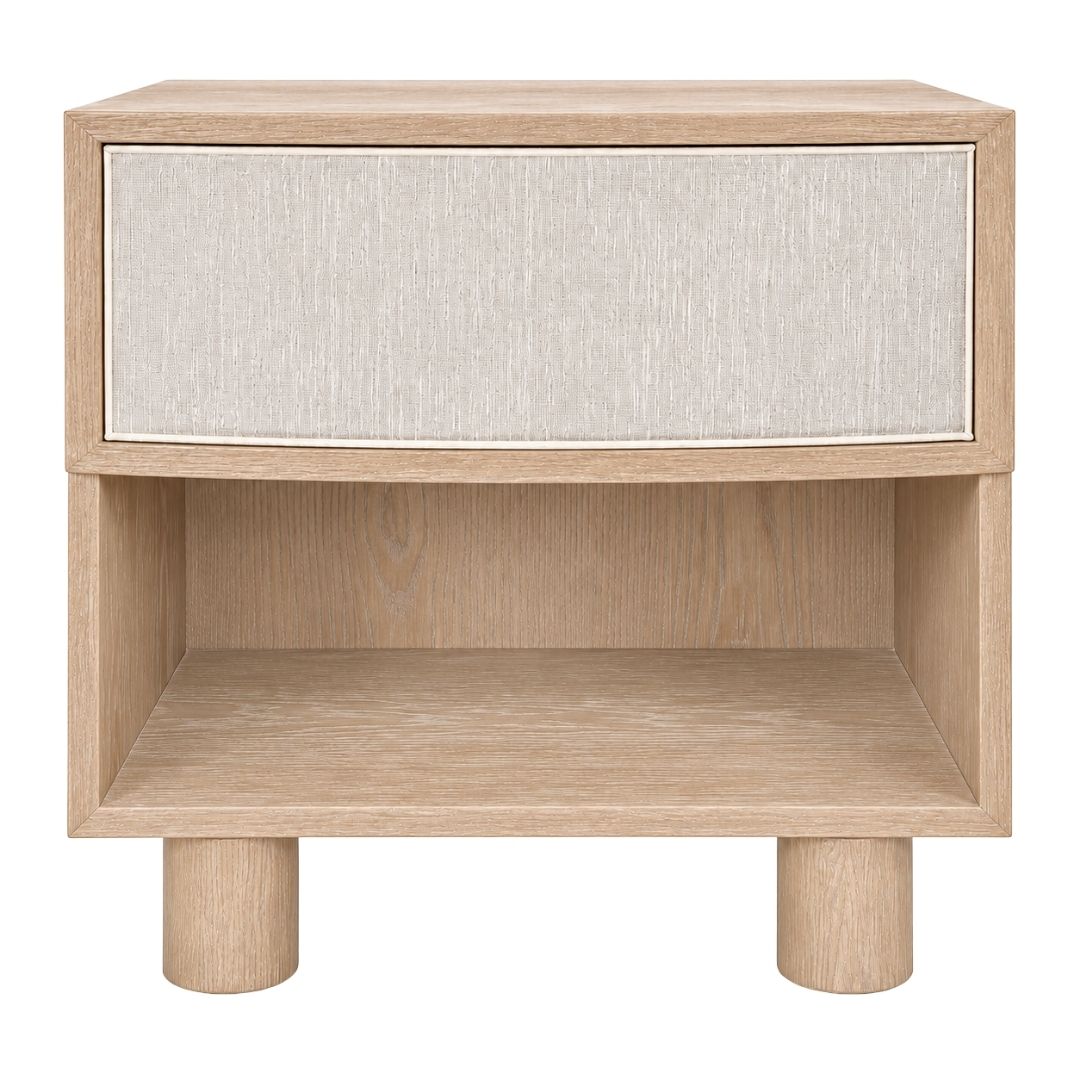 Bessie 55x56cm 1 Drawer Bedside Table - Oak - OUTLET NSW