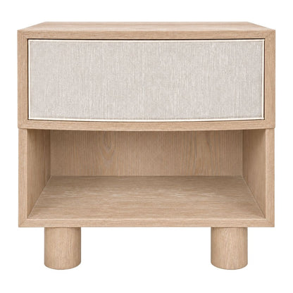 Bessie 55x56cm 1 Drawer Bedside Table - Oak - OUTLET NSW