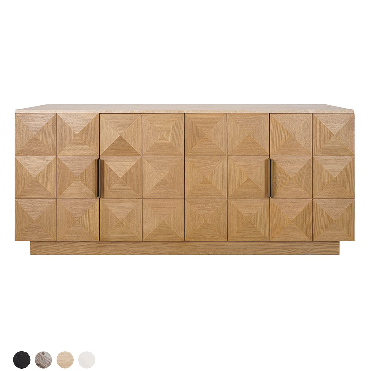 Benedict 170cm Natural Oak Buffet - Travertine