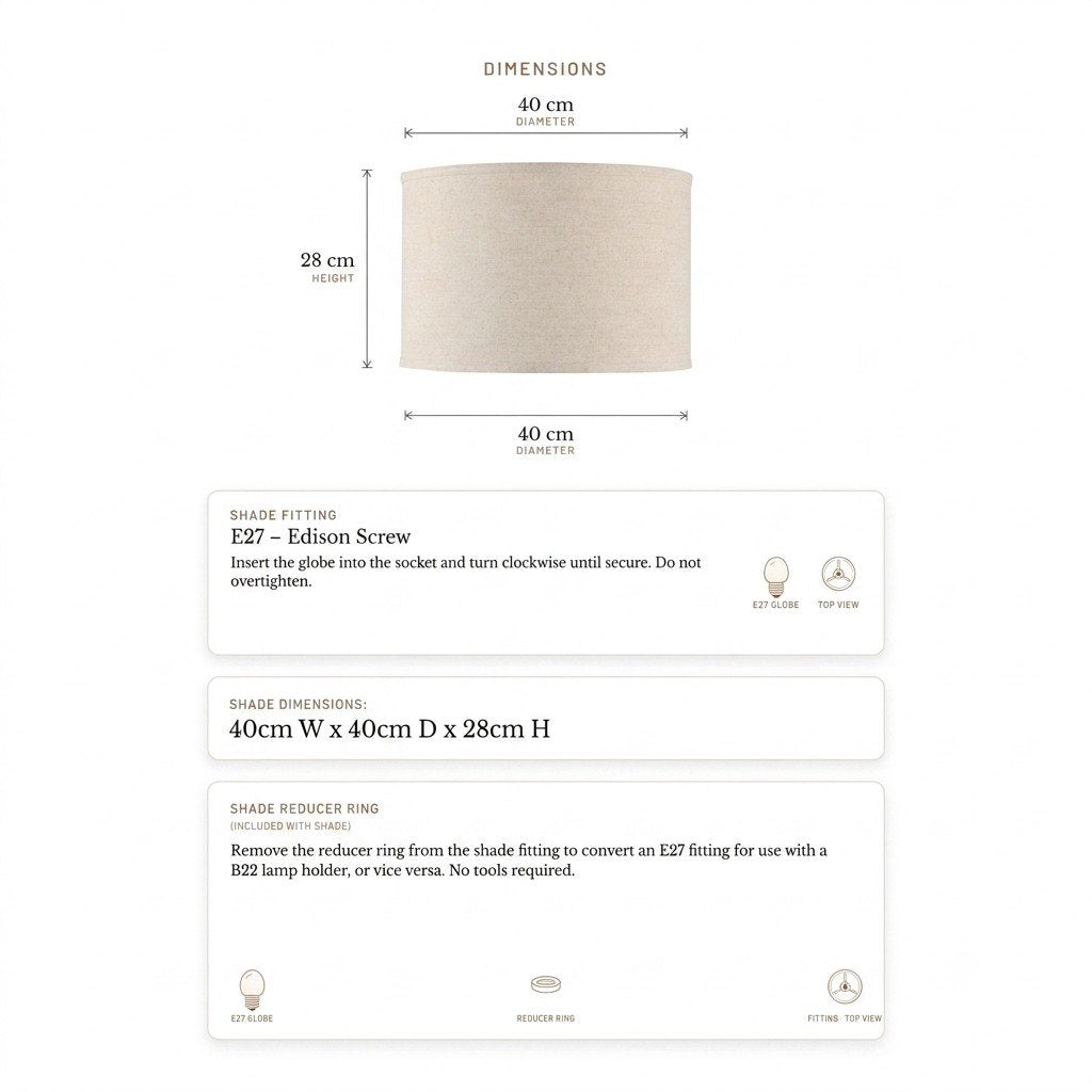 Left Bank Drum Shade - Natural
