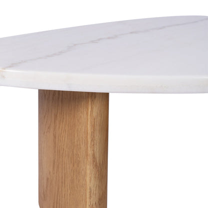 Solstice Ivory Cloud Marble Coffee Tables Set of 2 - Oak