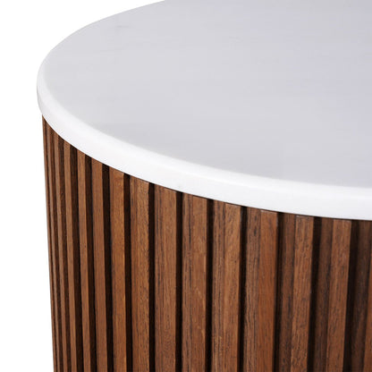 Mason Round Side Table - Walnut