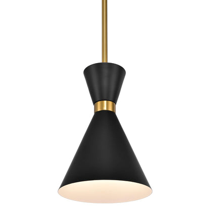 Oslo Pendant - Black w Brass