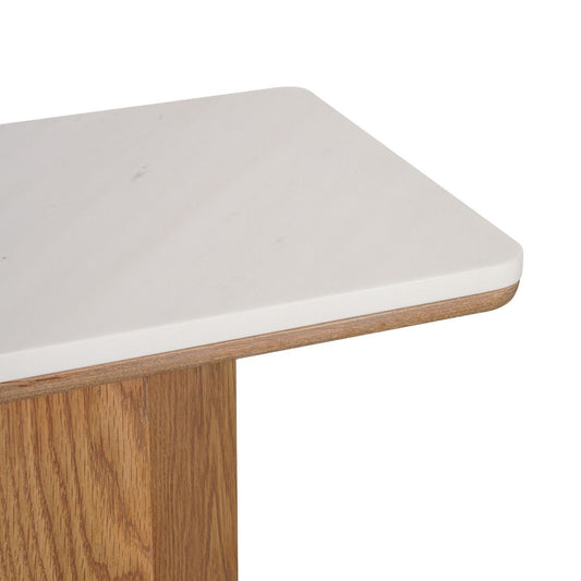 Barlow Marble Console Table - Natural Oak