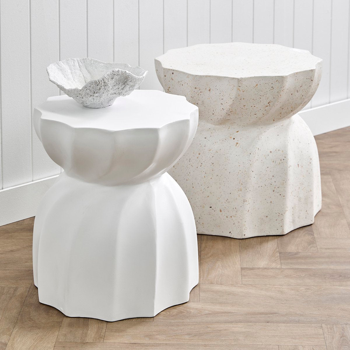 Swirl Concrete Stool - White – view 2