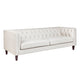 Tuxedo 3 Seater Tufted Sofa - Natural Linen