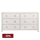 Astley 6 Drawer Upholstered Chest - Natural