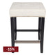 Canyon Black Kitchen Stool - Natural Linen