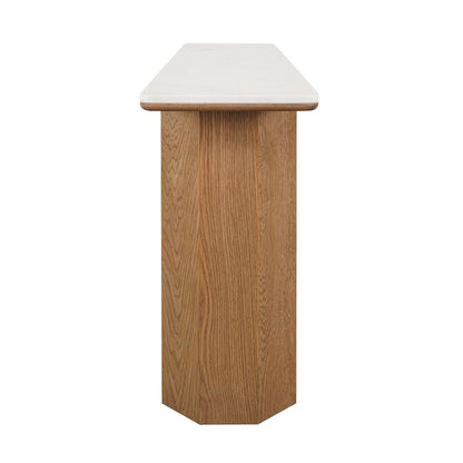 Barlow Marble Console Table - Natural Oak