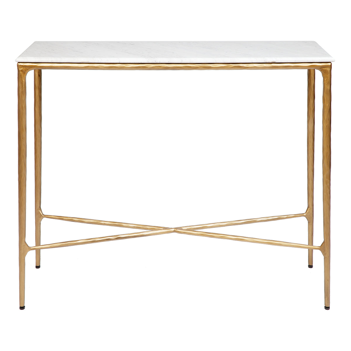 Heston 90cm Marble Console Table -  Brass
