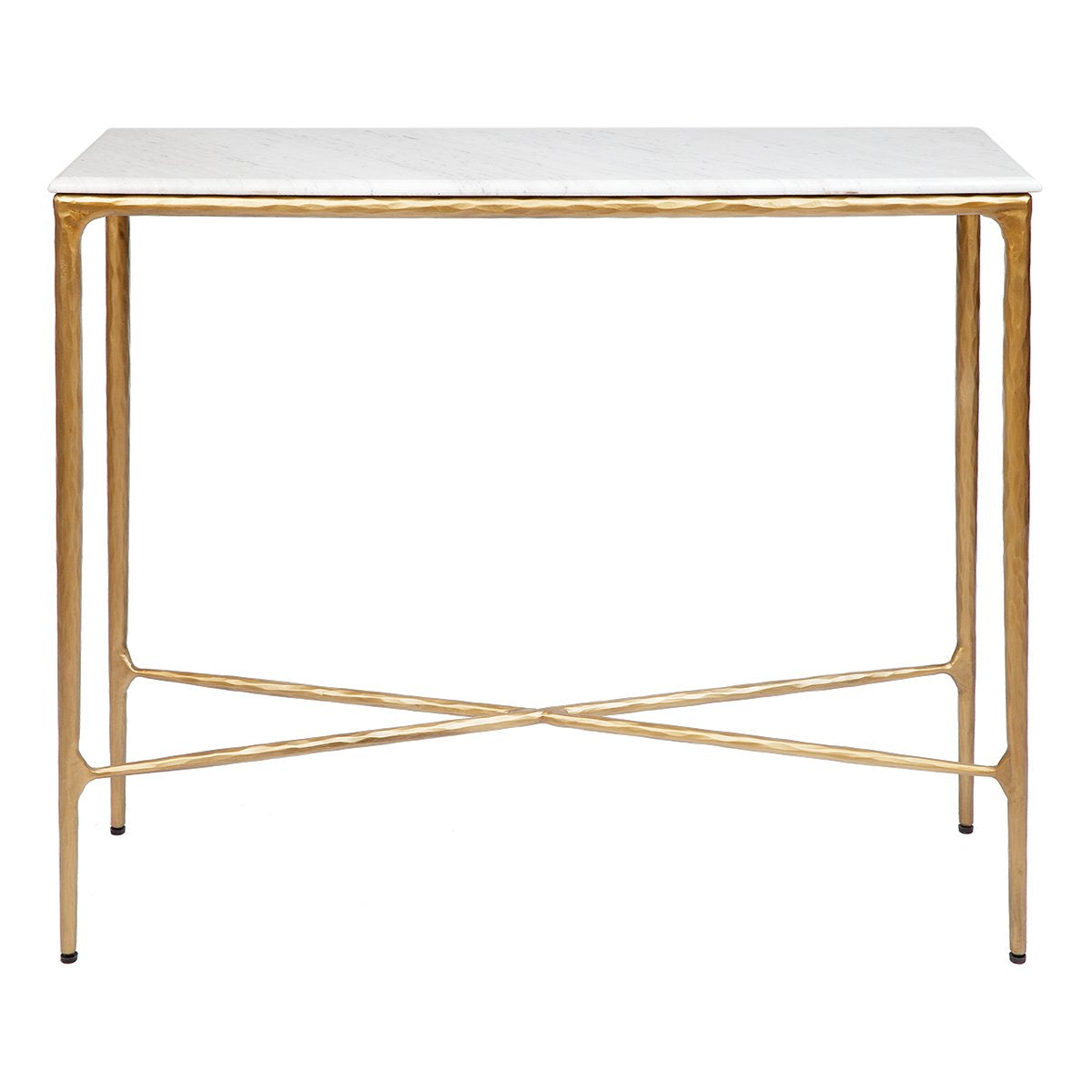 Heston 90cm Marble Console Table -  Brass