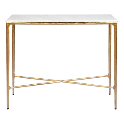 Heston 90cm Marble Console Table -  Brass