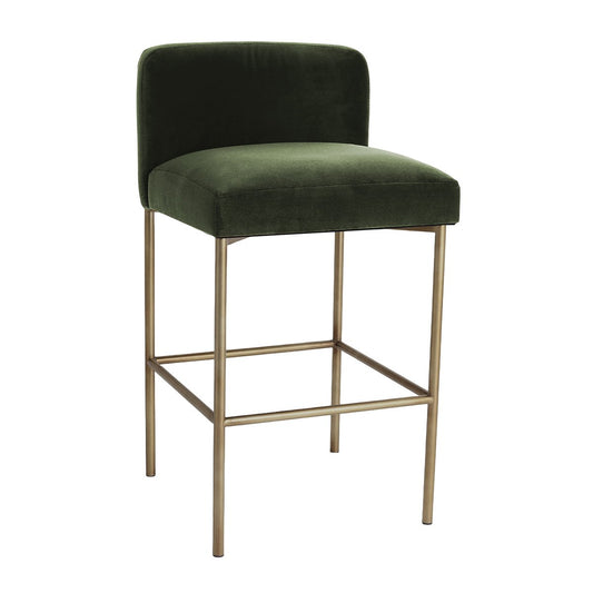 Leon Kitchen Stool - Moss Velvet