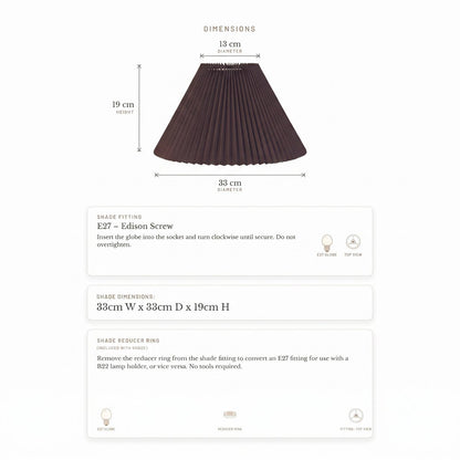 Anya Pleated Empire Shade - Small Espresso  - Bulk Buy Qty 5