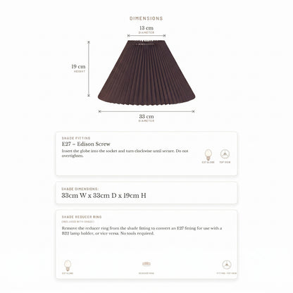 Anya Pleated Empire Shade - Small Espresso  - Bulk Buy Qty 5