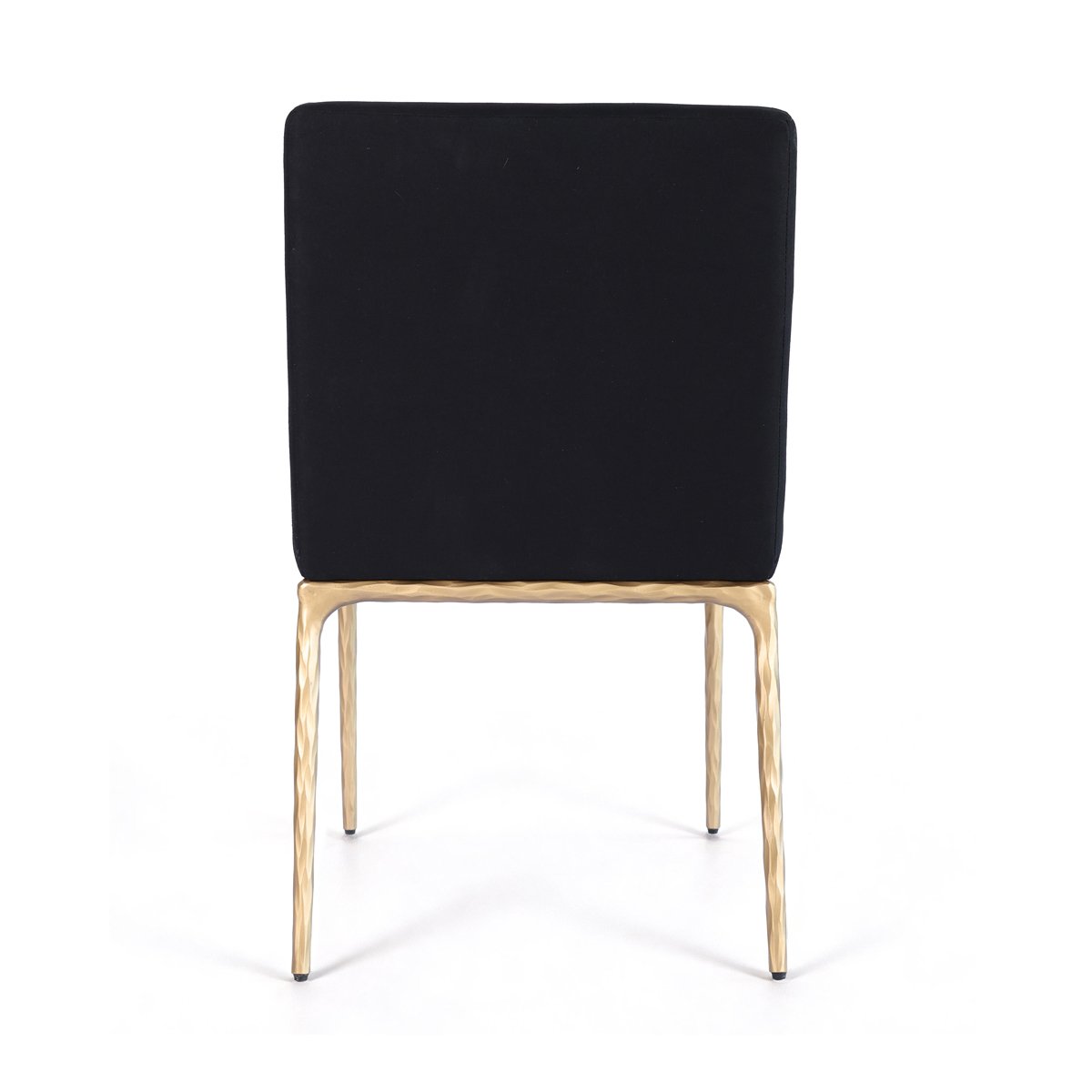 Heston Brass Dining Chair - Black Linen