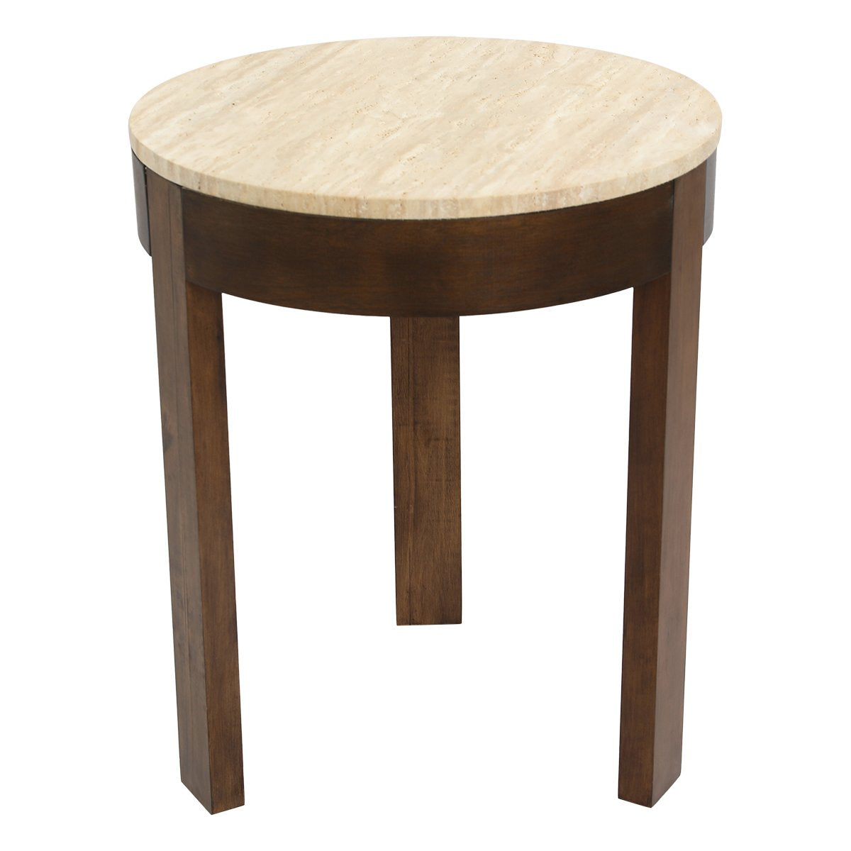 Oliver Travertine Side Table - Large Brown