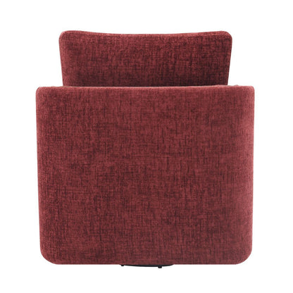 Compton Swivel Arm Chair - Brass/Burgundy Chenille