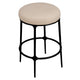 Heston Black Kitchen Stool - Natural Linen