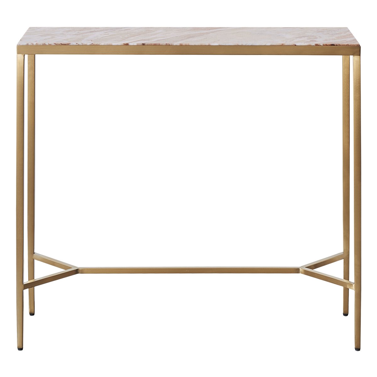 Chloe 90cm Pink Marble Console Table - Gold