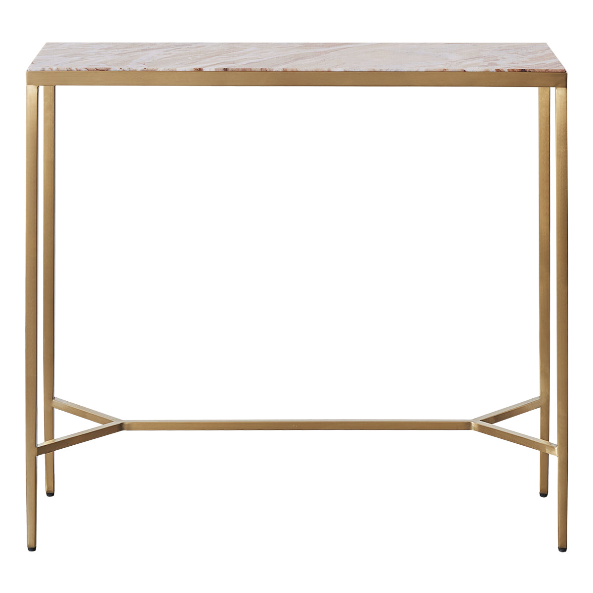 Chloe 90cm Pink Marble Console Table - Gold - OUTLET NSW