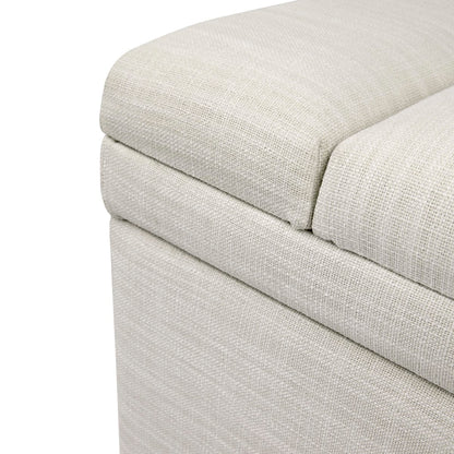 Soho Storage Bench Ottoman - Off White Linen