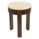Oliver Travertine Side Table - Small Brown.
