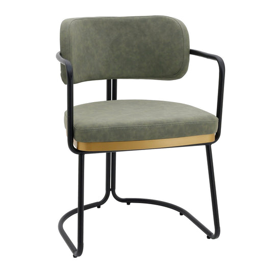 Charly Dining Chair – Olive Green Vegan Leather