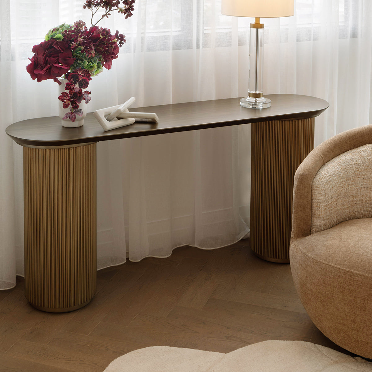 Nomad 160cm Console Table -  Gold