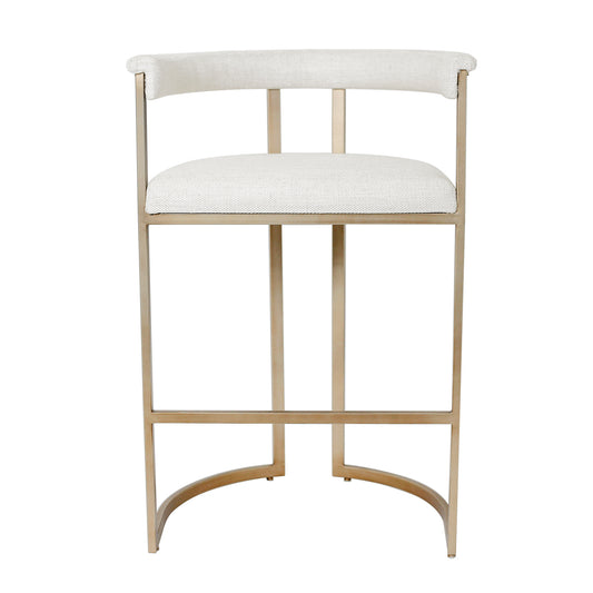 Dino Kitchen Stool with Upholstered Arms - Natural Linen