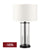 Left Bank Table Lamp - Black w White Shade