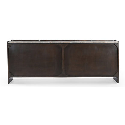 Edwin River Brown Marble Buffet - Dark Walnut