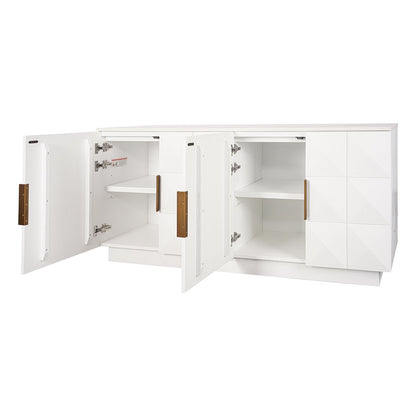 Benedict 170cm White Oak Buffet - White Marble