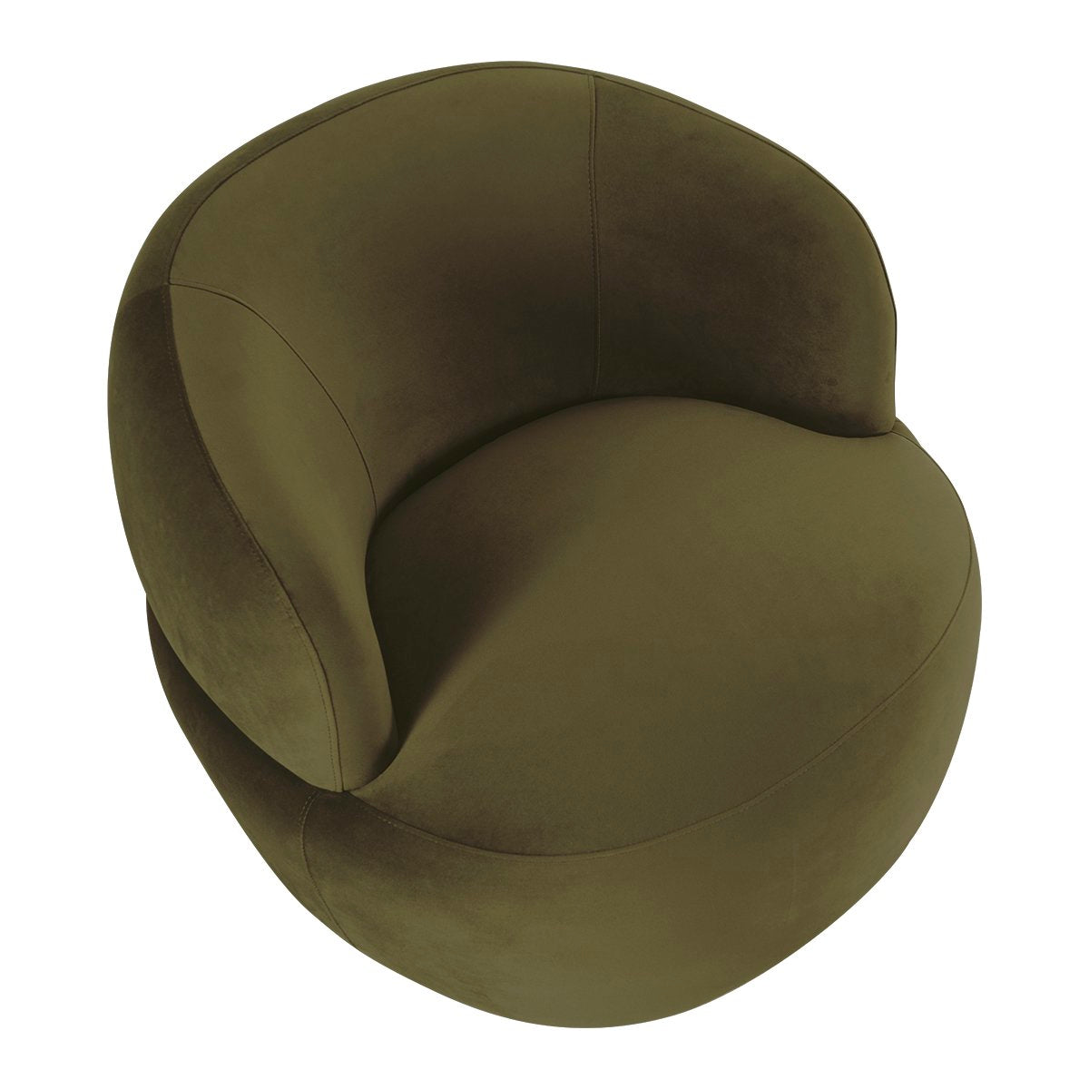 Tubby Swivel Arm Chair - Olive Velvet