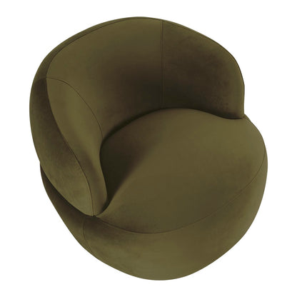 Tubby Swivel Arm Chair - Olive Velvet