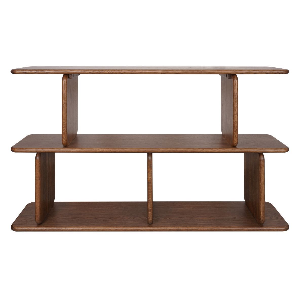 Tudor 160x100cm Oak Shelving Unit - 2 Tier Walnut