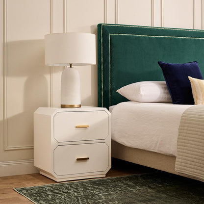 Anderson 2 Drawer Bedside Table - White