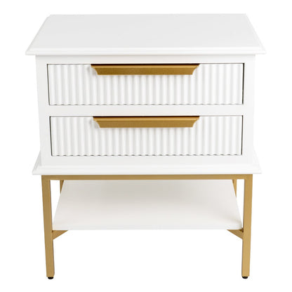 Aimee Bedside Table - Small White Set of 2